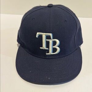 Tampa Bay Rays Official Navy Blue On-Field Cap 67/8. HT101